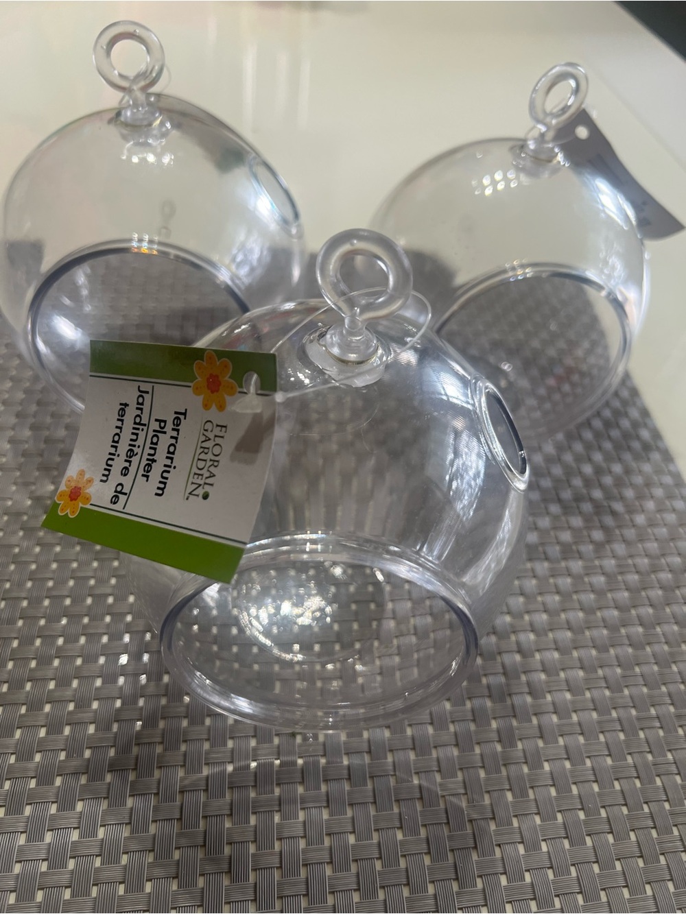 Clear Plastic  Hanging Terrarium - Set of 3